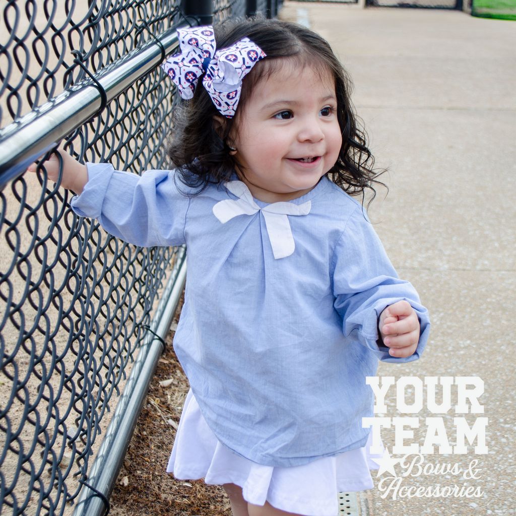 Medium Seattle Mariners Logo Print Grosgrain Hair Bow