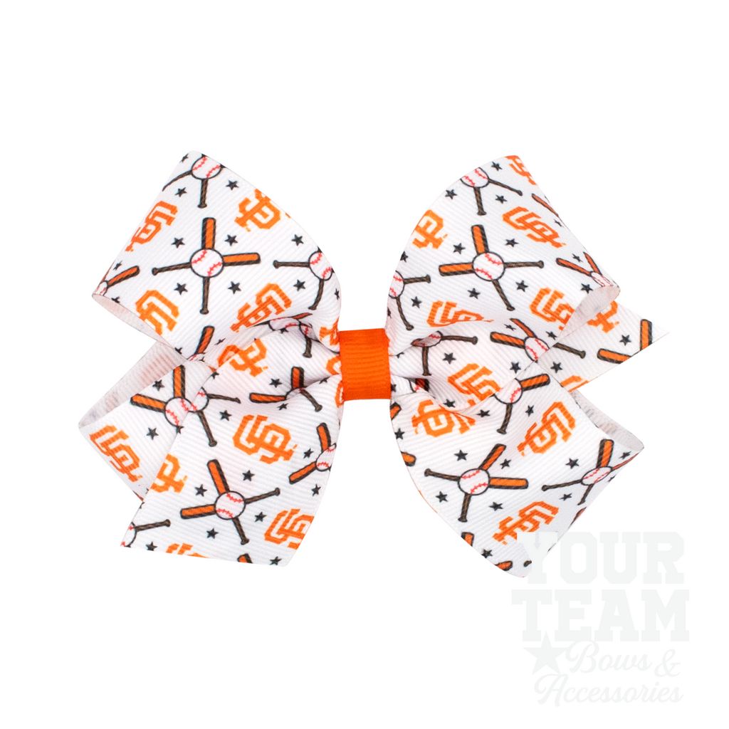 Medium San Francisco Giants Logo Print Grosgrain Hair Bow - SAN FRANCISCO GIANTS