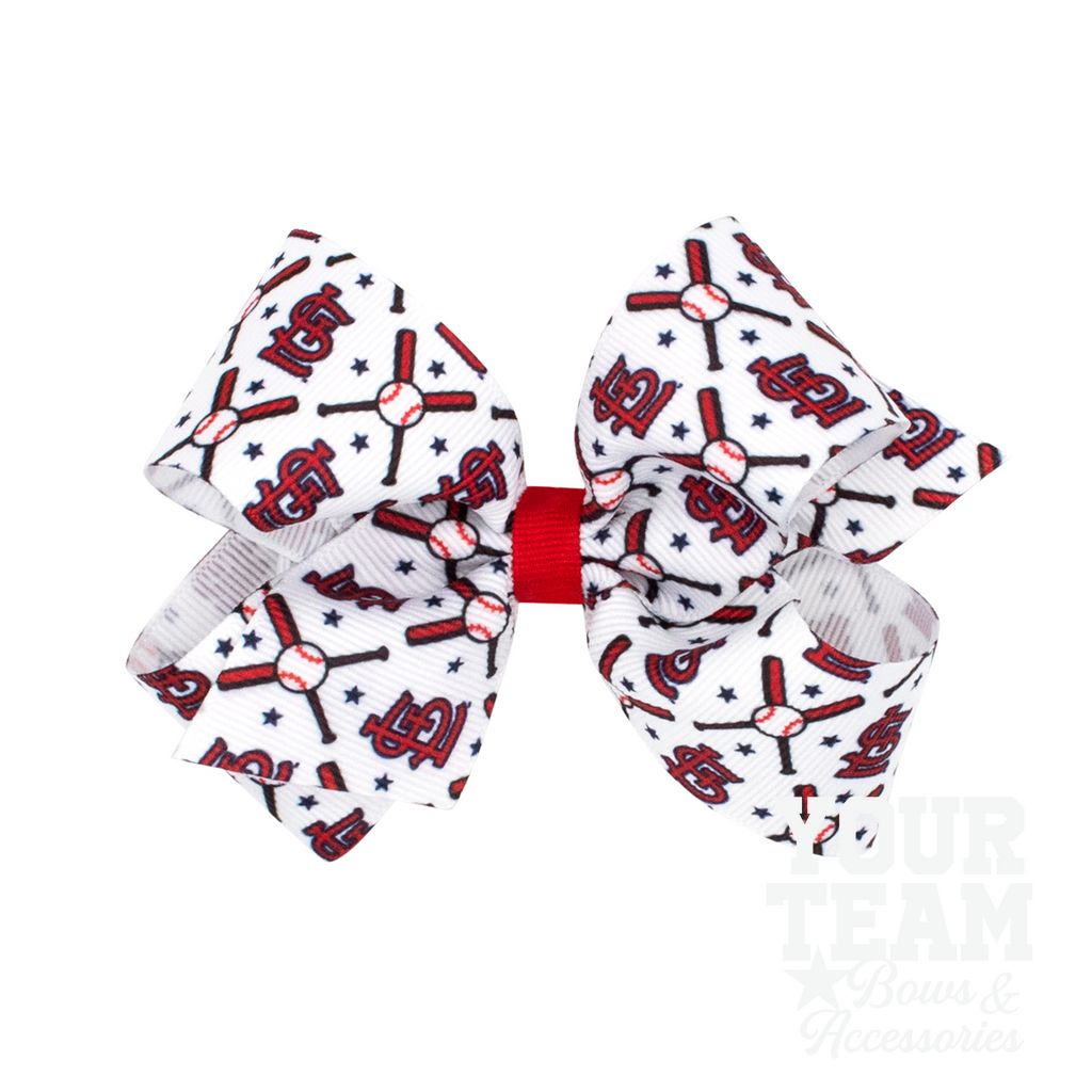 Medium St. Louis Cardinals Logo Print Grosgrain Hair Bow - ST. LOUIS CARDINALS