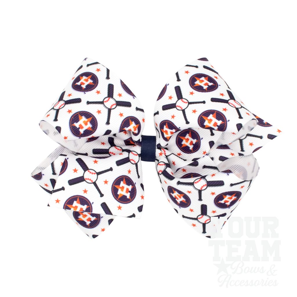 King Houston Astros Logo Print Grosgrain Hair Bow - HOUSTON ASTROS