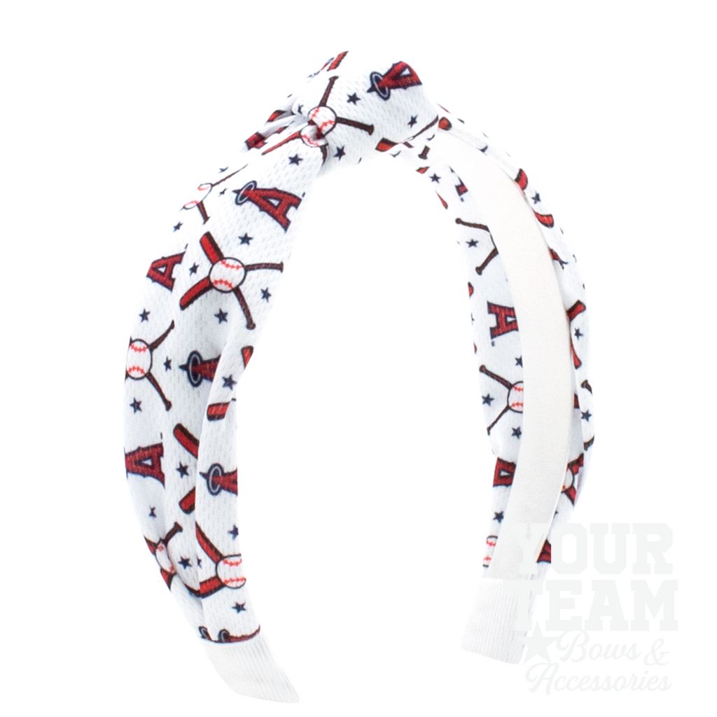 Los Angeles Angels Logo Print Knot Headband - LOS ANGELES ANGELS
