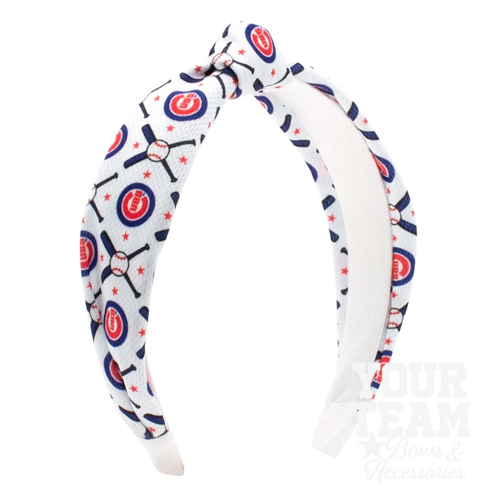 Chicago Cubs Logo Print Knot Headband - CHICAGO CUBS