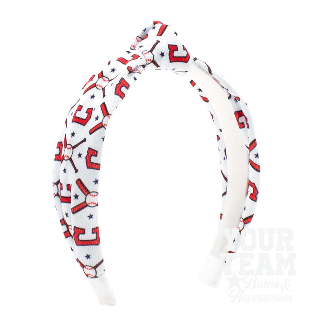 Cleveland Guardians Logo Print Knot Headband - CLEVELAND GUARDIANS