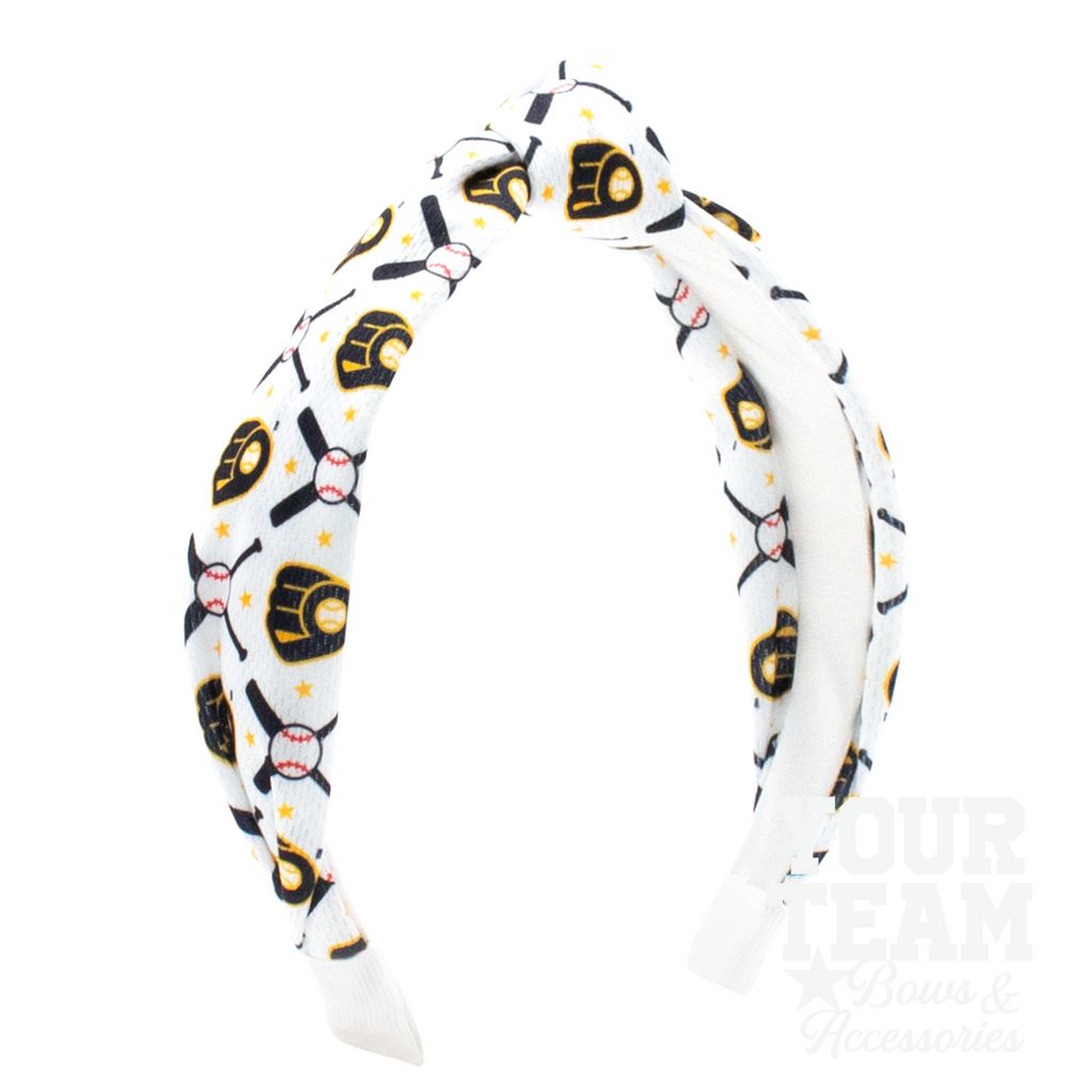 Milwaukee Brewers Logo Print Knot Headband - MILWAUKEE BREWERS