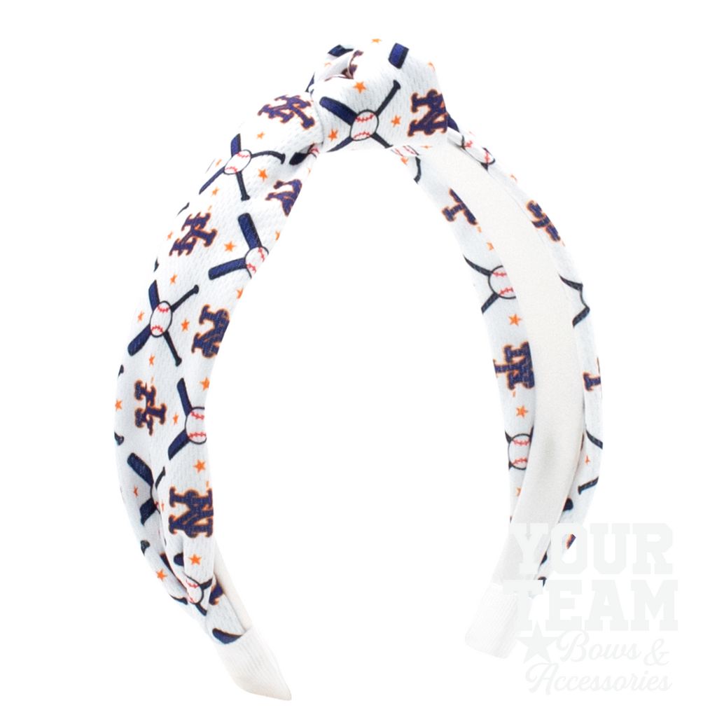 New York Mets Logo Print Knot Headband - NEW YORK METS