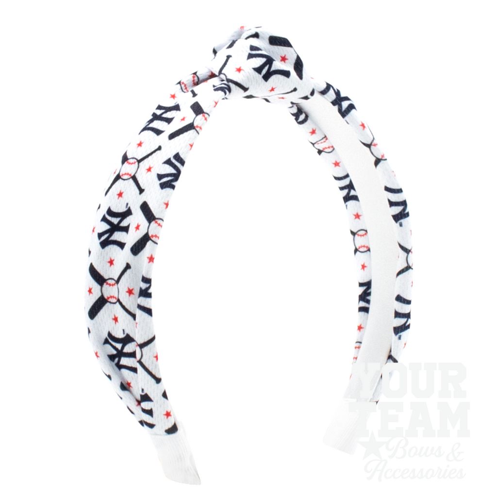 New York Yankees Logo Print Knot Headband - NEW YORK YANKEES