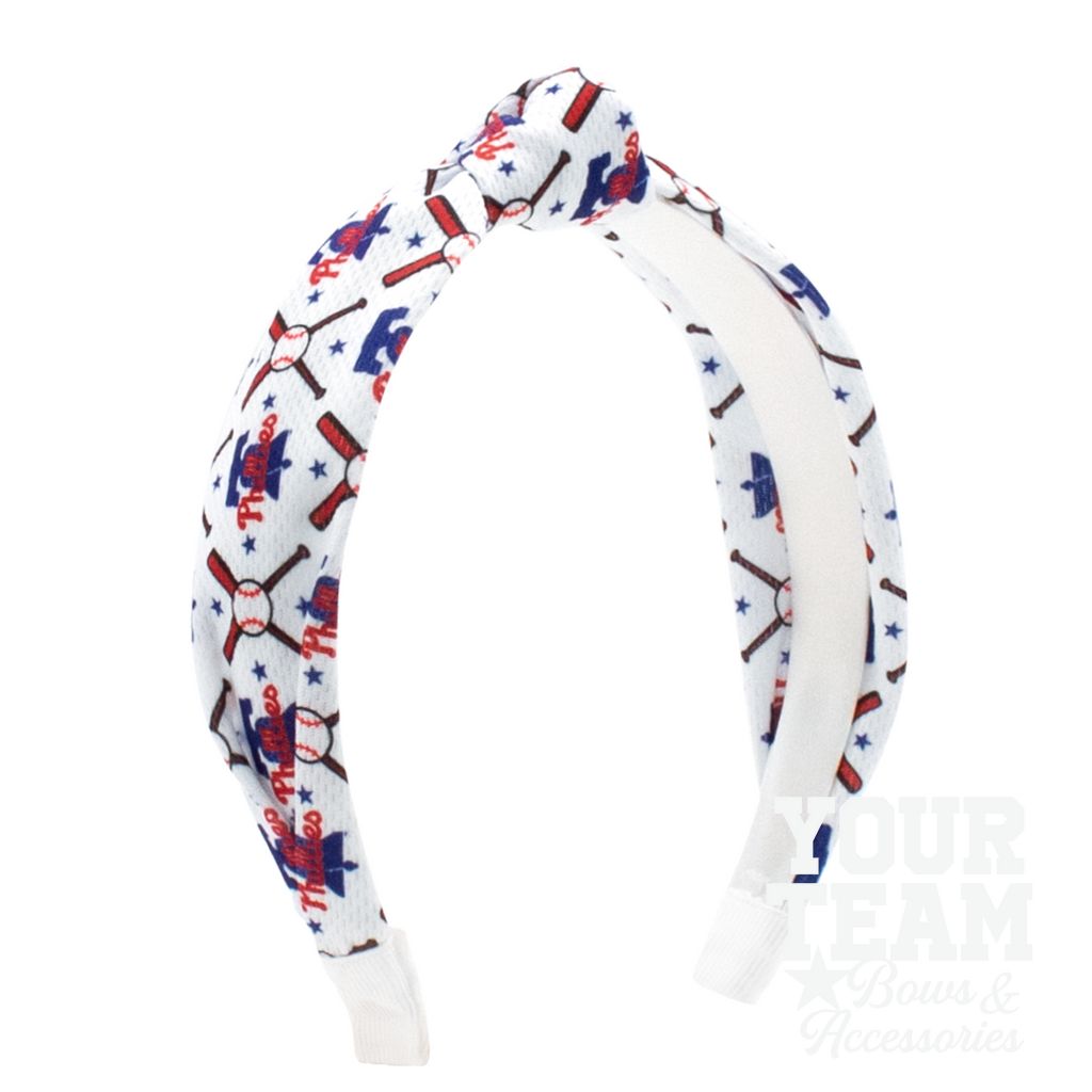 Philadelphia Phillies Logo Print Knot Headband - PHILADELPHIA PHILLIES