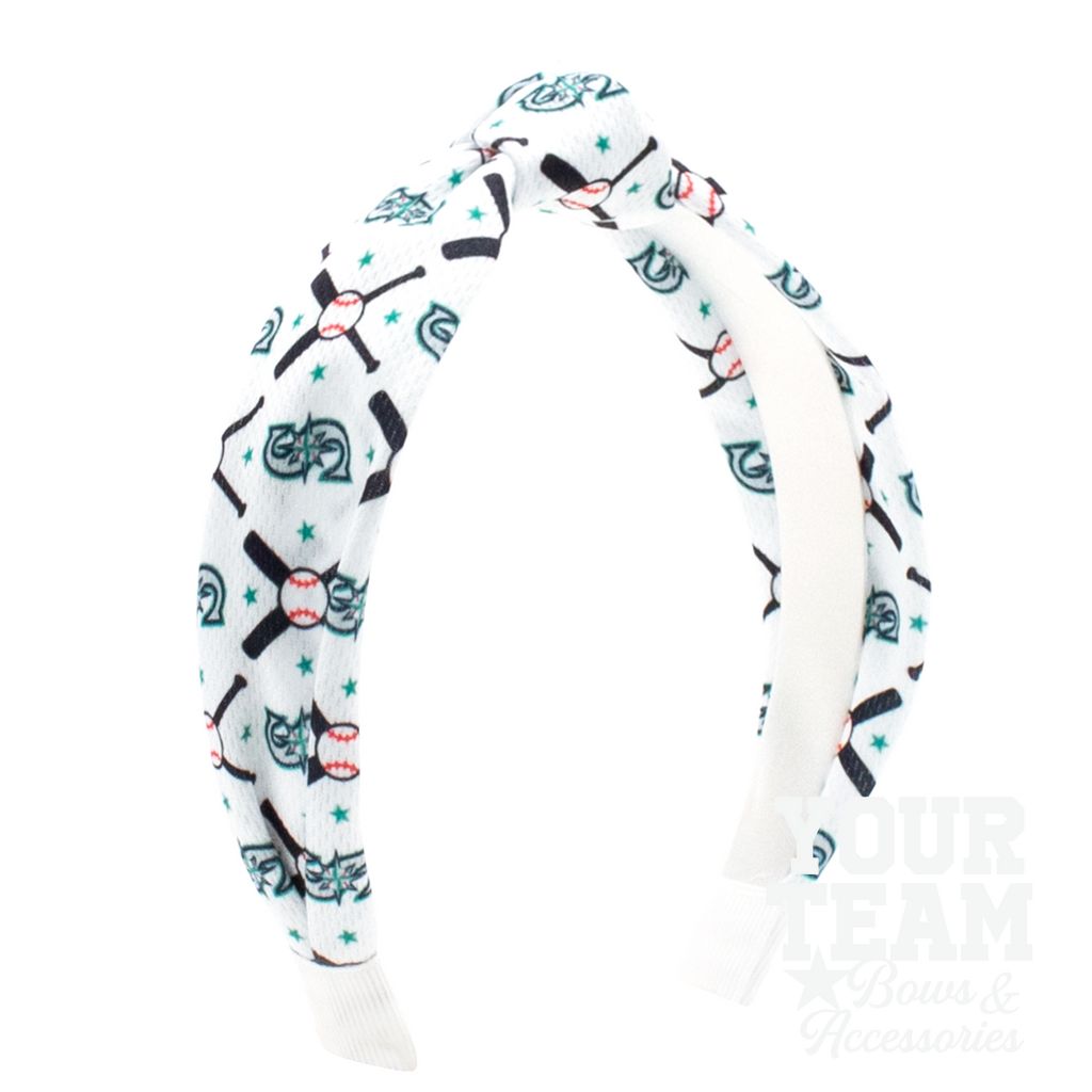Seattle Mariners Logo Print Knot Headband - SEATTLE MARINERS
