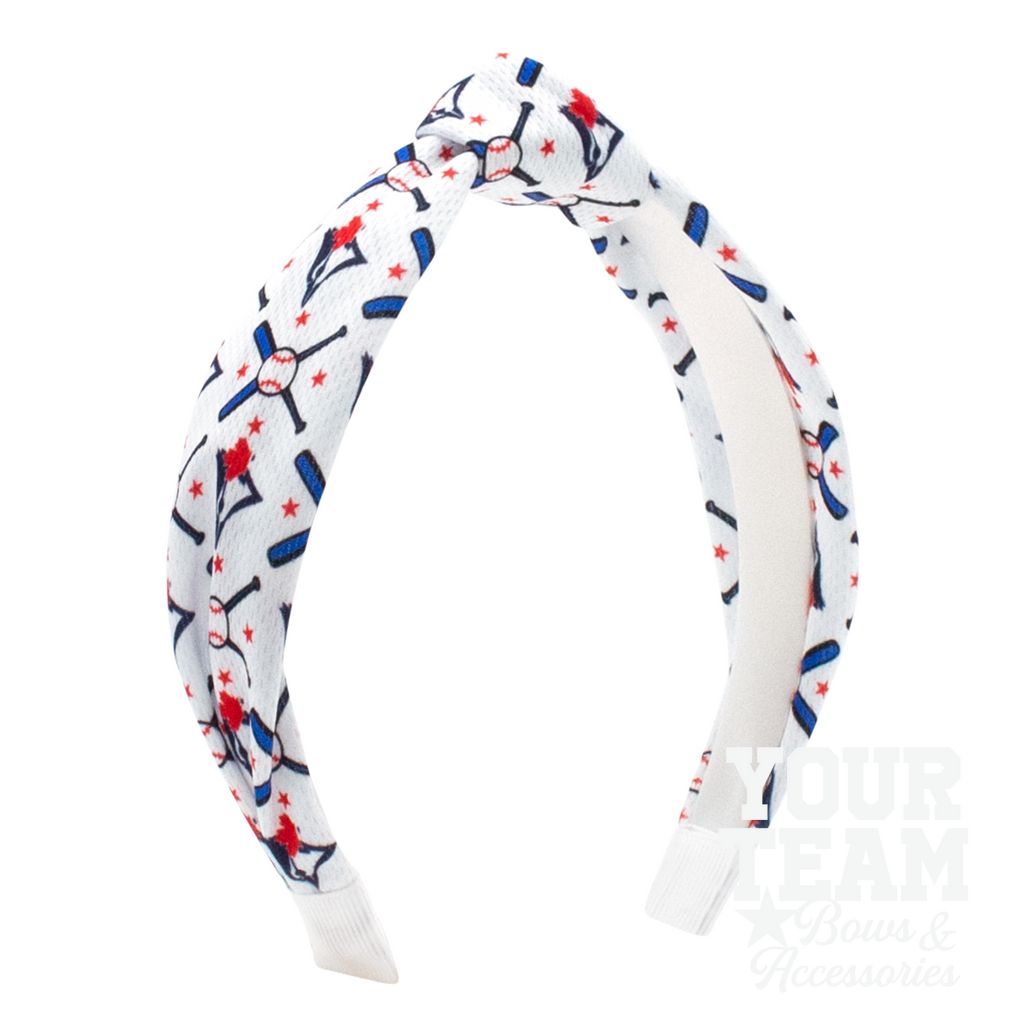 Toronto Blue Jays Logo Print Knot Headband - TORONTO BLUE JAYS