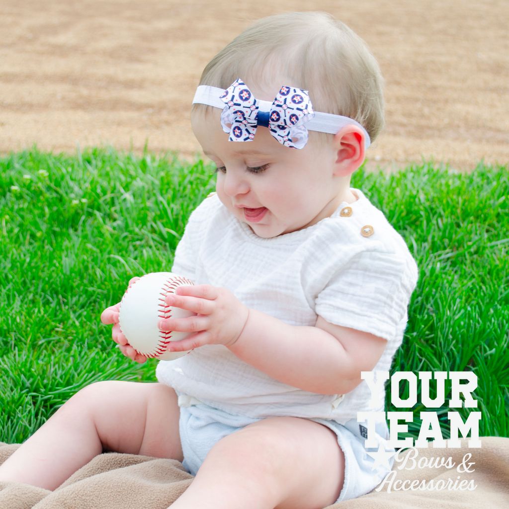 Mini Seattle Mariners Logo Print Bow Baby Band