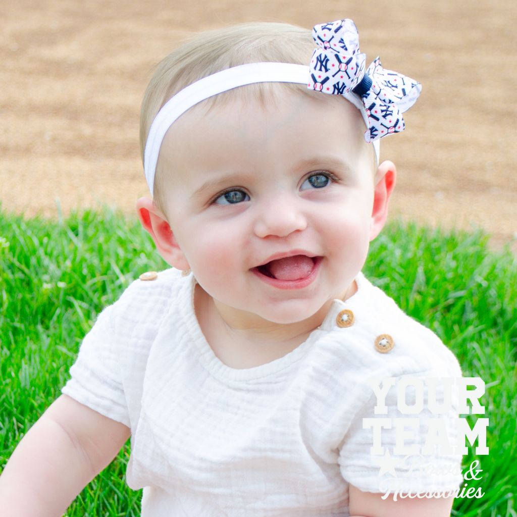 Mini Seattle Mariners Logo Print Bow Baby Band
