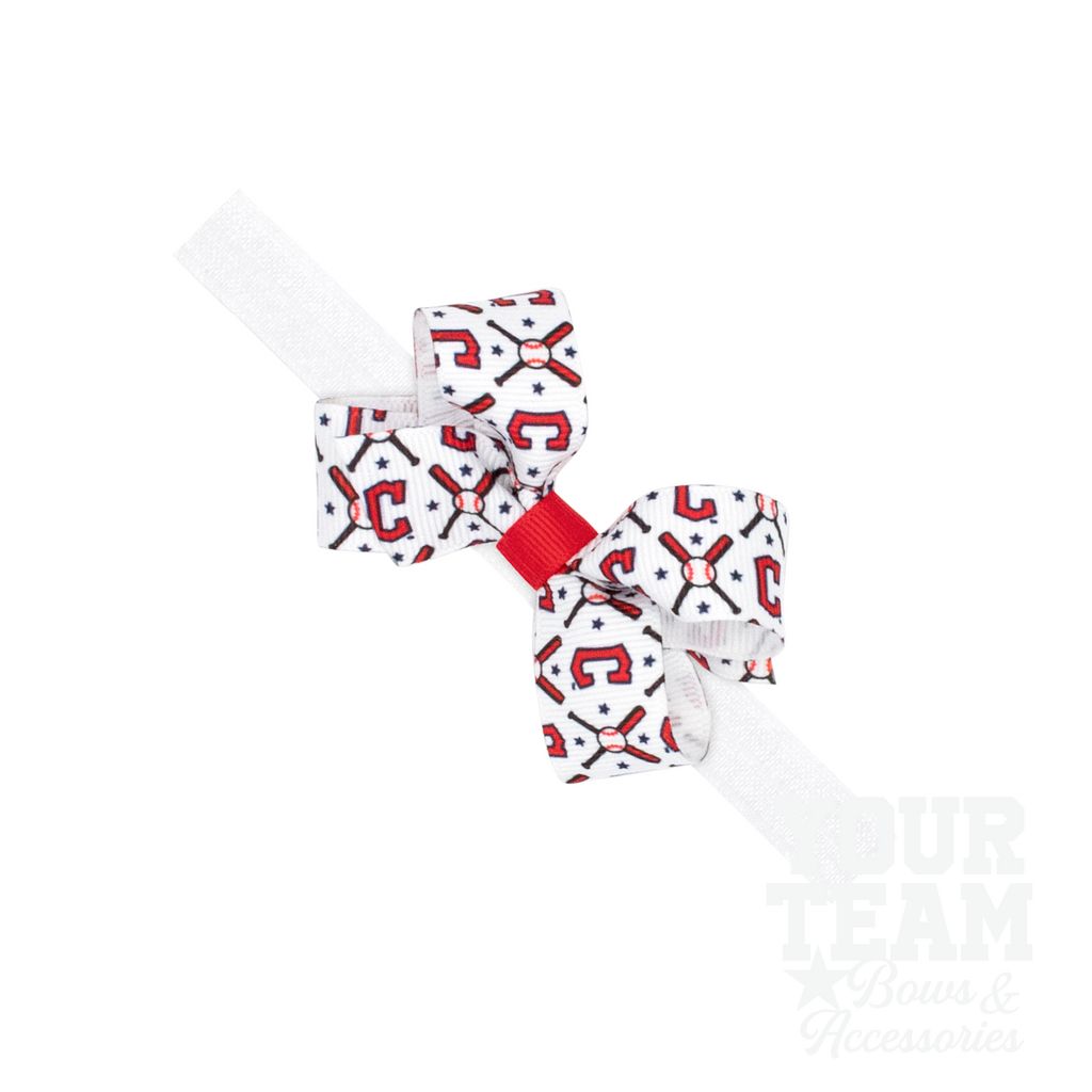 Mini Cleveland Guardians Logo Print Bow Baby Band - CLEVELAND GUARDIANS / ONE SIZE