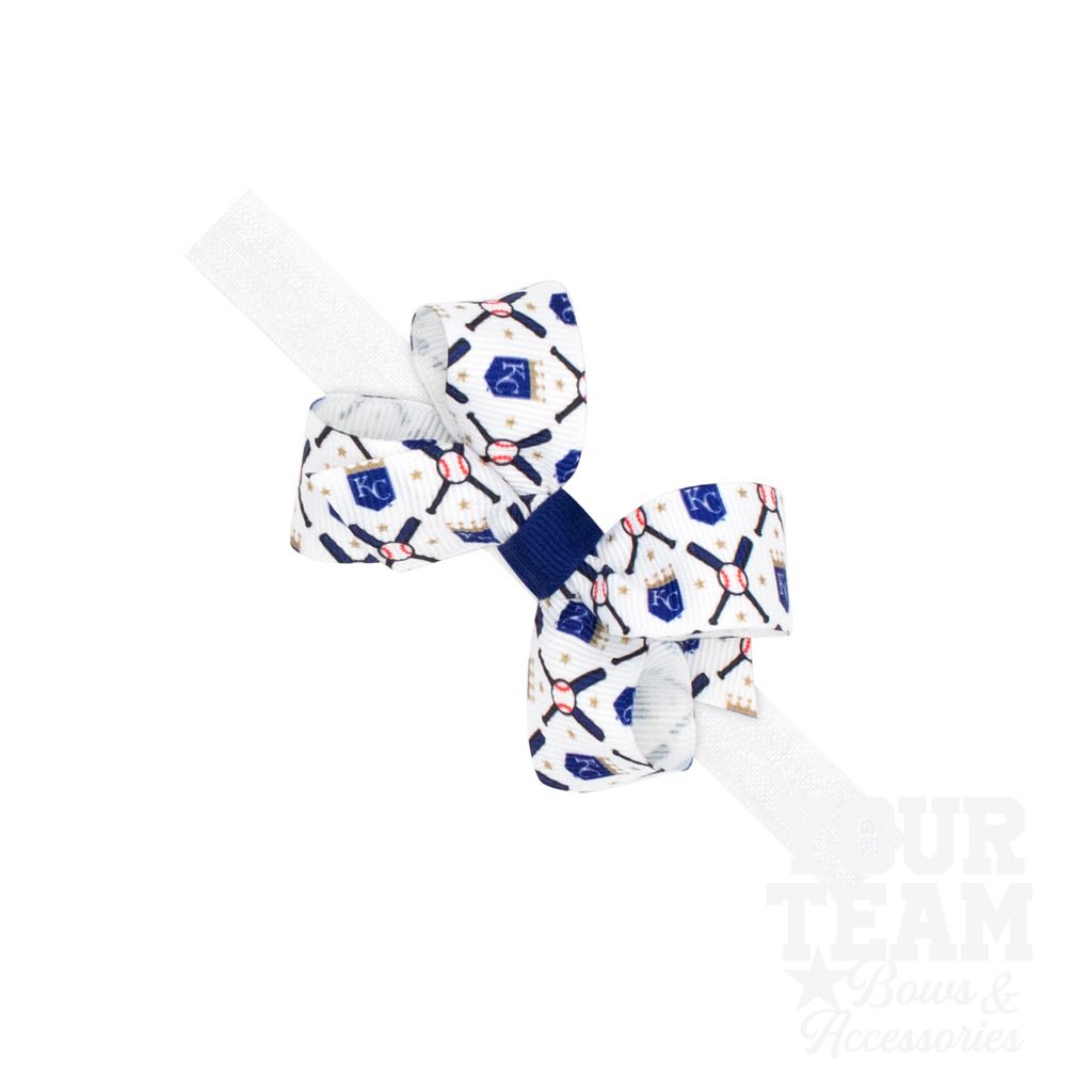 Mini Kansas City Royals Logo Print Bow Baby Band - KANSAS CITY ROYALS / ONE SIZE