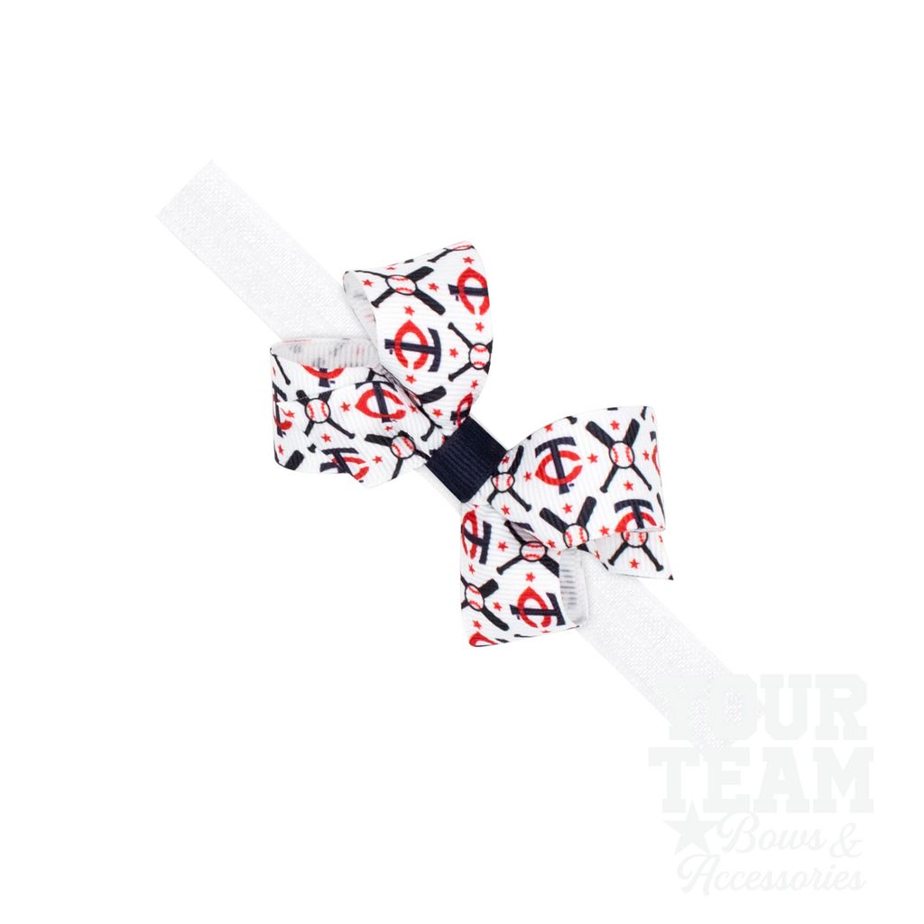 Mini Minnesota Twins Logo Print Bow Baby Band - MINNESOTA TWINS / ONE SIZE