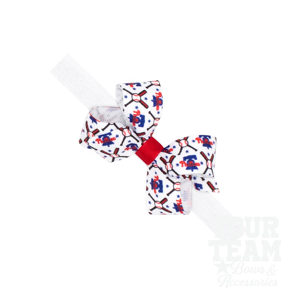 Mini Philadelphia Phillies Logo Print Bow Baby Band - PHILADELPHIA PHILLIES / ONE SIZE