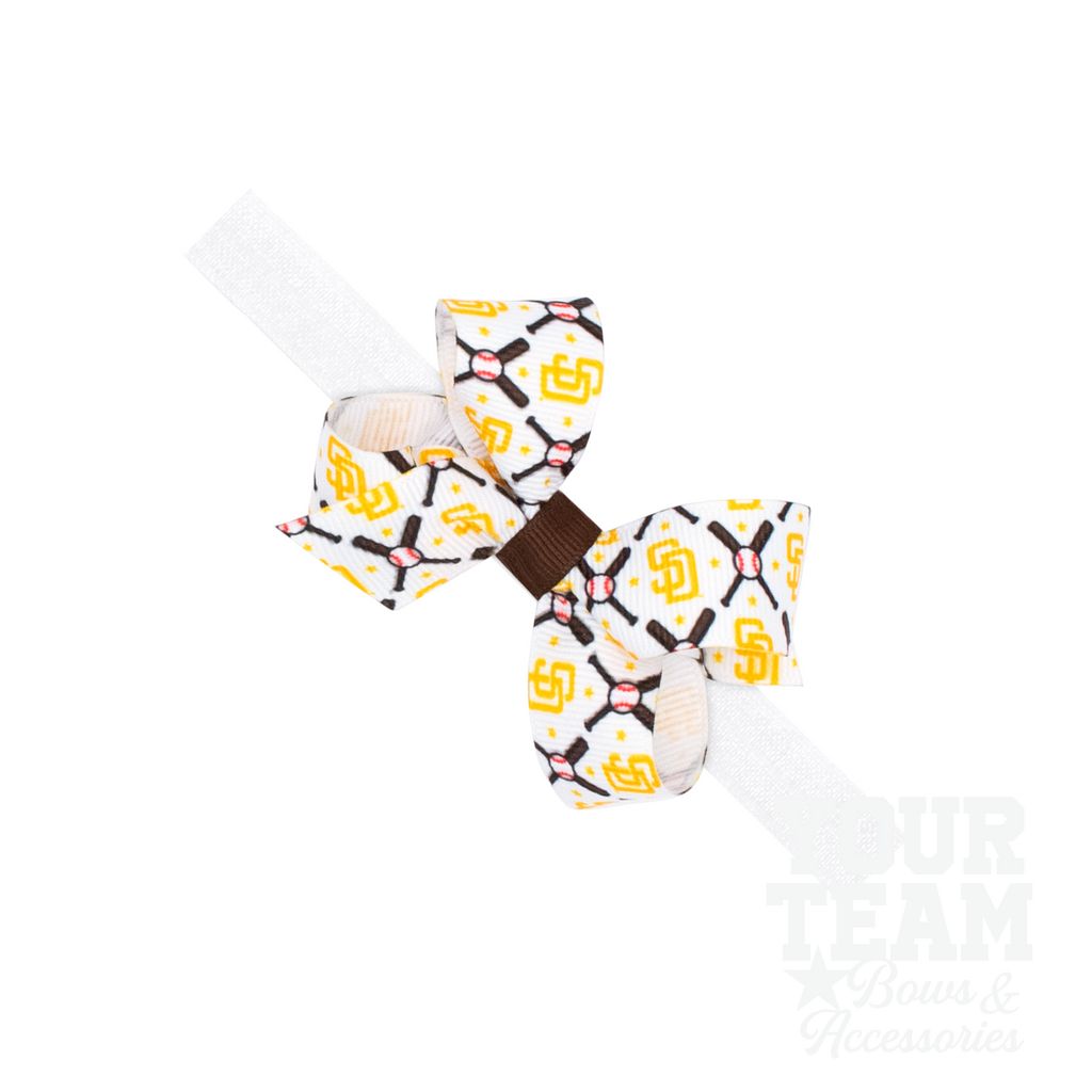 Mini San Diego Padres Logo Print Bow Baby Band - SAN DIEGO PADRES / ONE SIZE