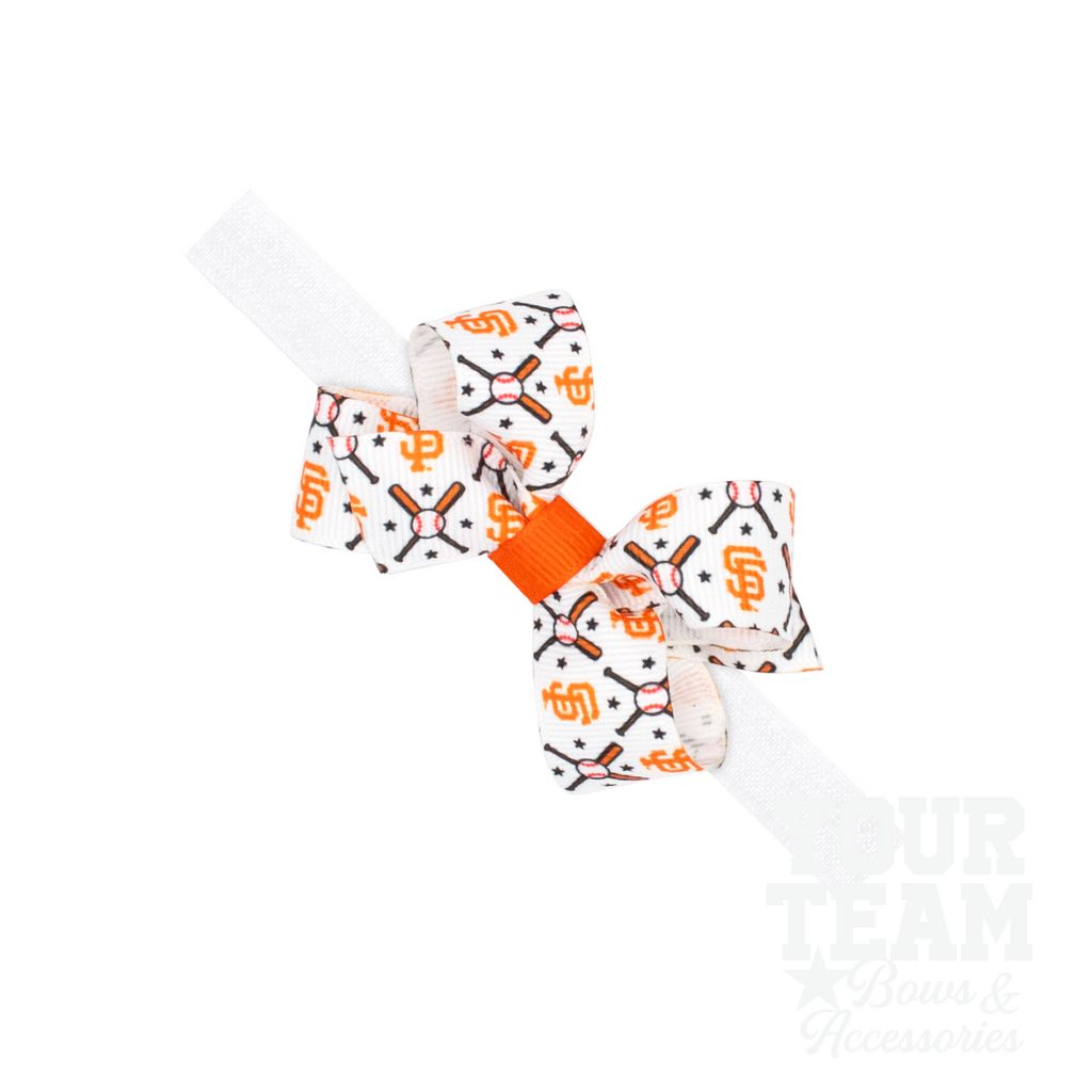 Mini San Francisco Giants Logo Print Bow Baby Band - SAN FRANCISCO GIANTS / ONE SIZE