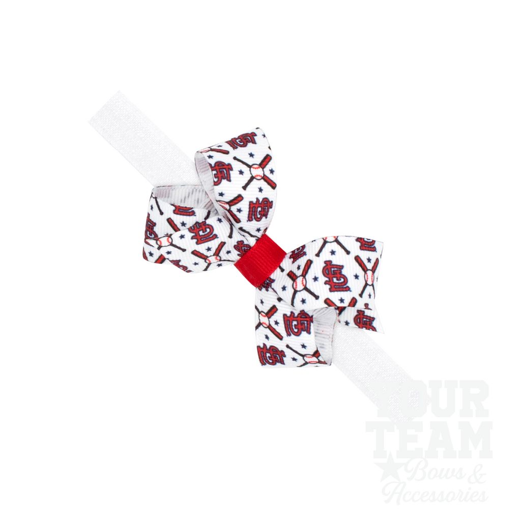 Mini St. Louis Cardinals Logo Print Bow Baby Band - ST. LOUIS CARDINALS / ONE SIZE