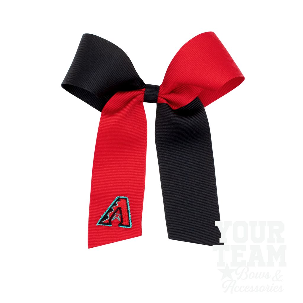 Medium Arizona Diamondbacks Two-Tone Embroidered Cheer Bow - ARIZONA DIAMONDBACKS