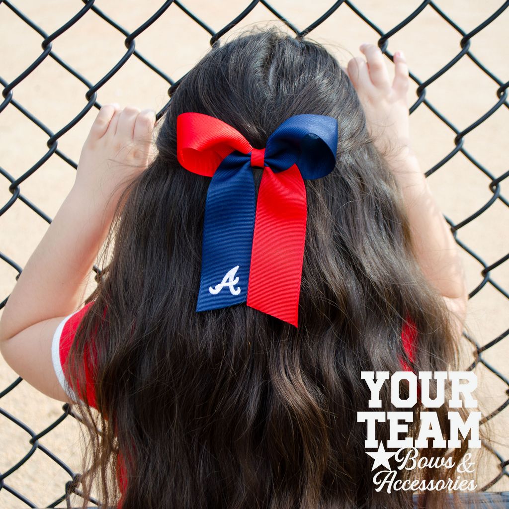 Medium Miami Marlins Two-Tone Embroidered Cheer Bow
