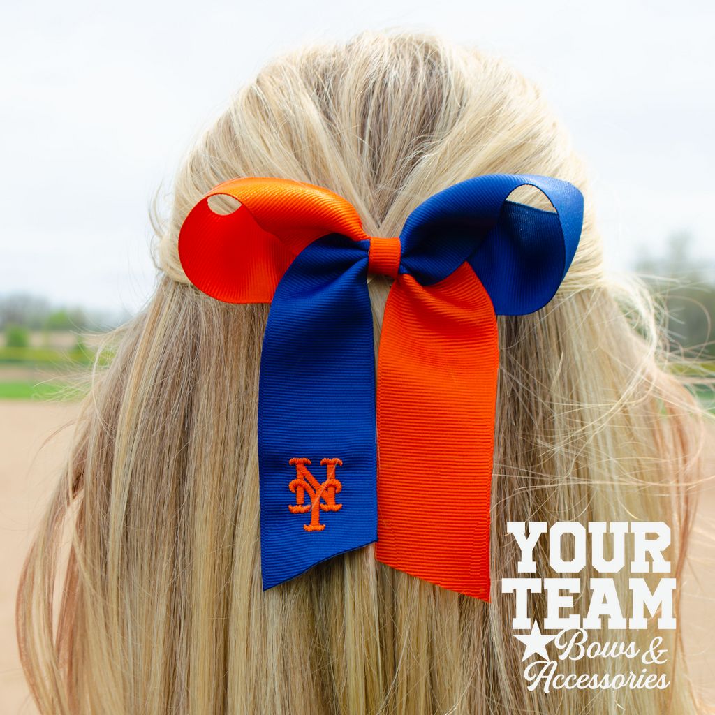 Medium Miami Marlins Two-Tone Embroidered Cheer Bow