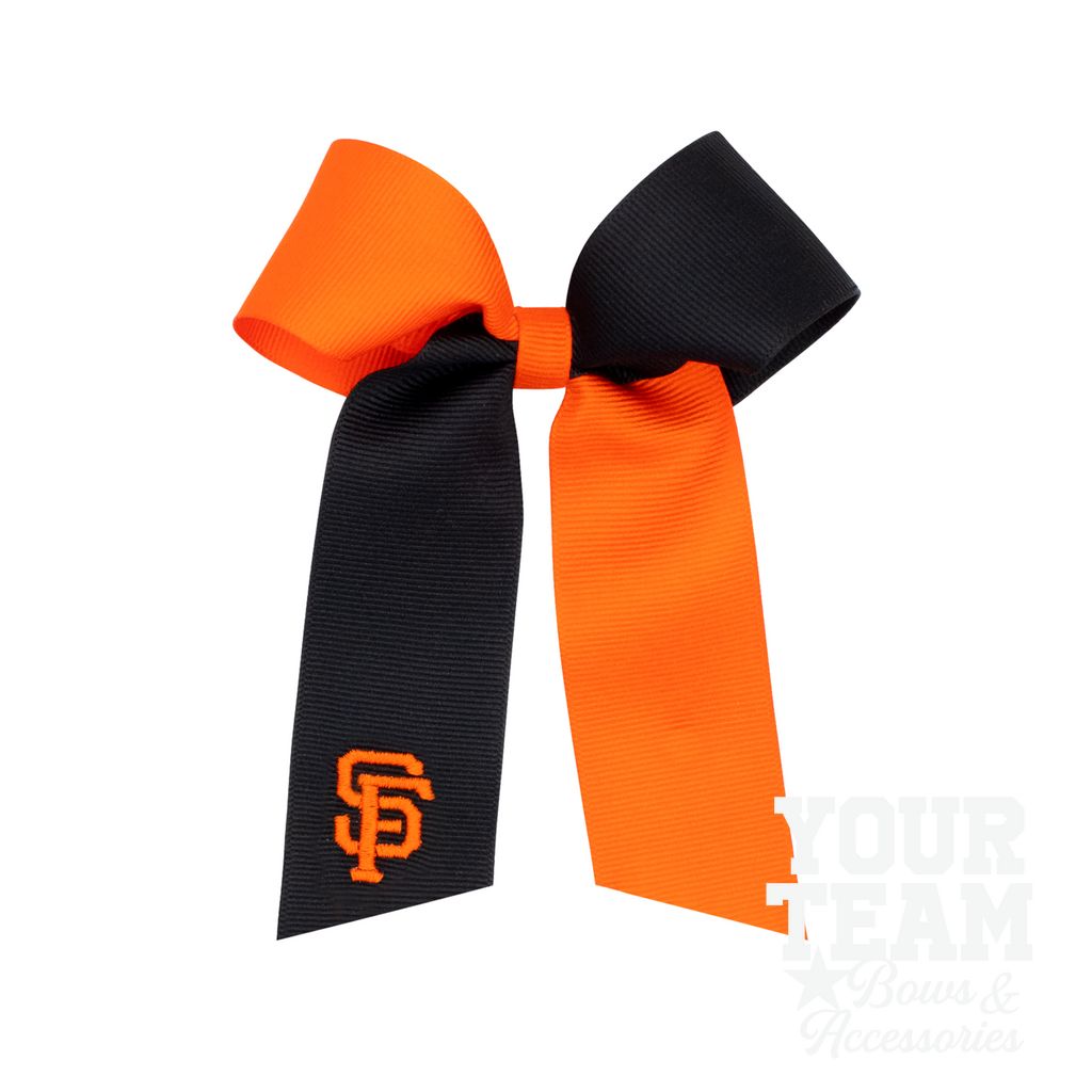 Medium San Francisco Giants Two-Tone Embroidered Cheer Bow - SAN FRANCISCO GIANTS