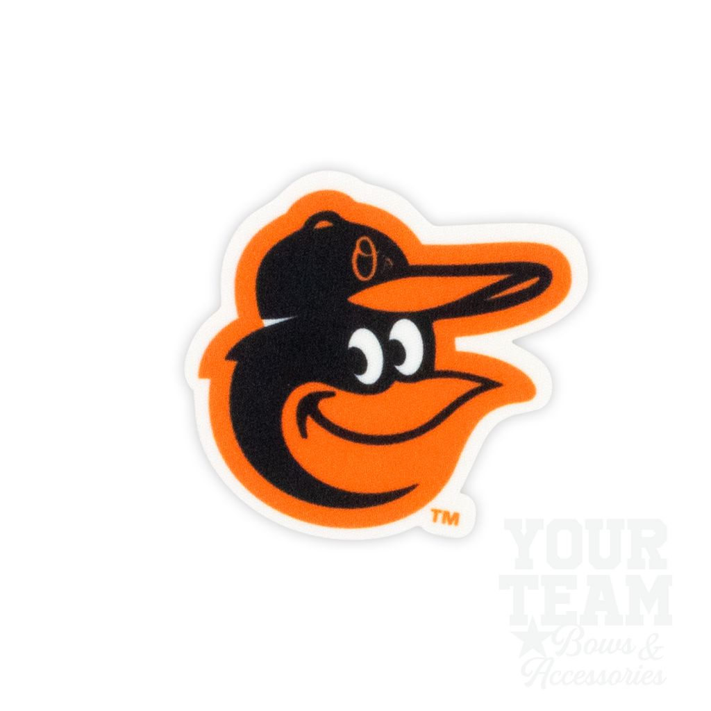 Medium Baltimore Orioles Baseball Stitch Print Hair Bow with Badge