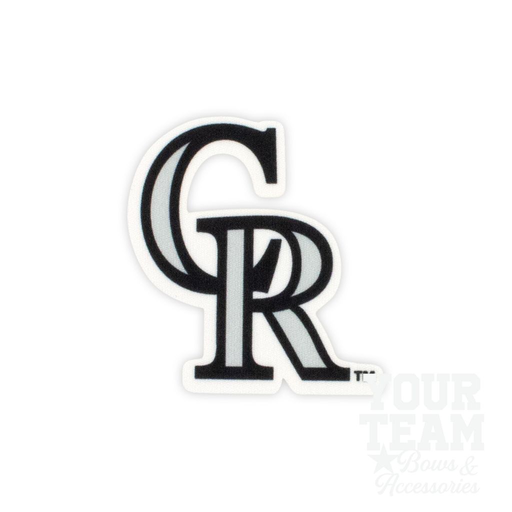 Medium Colorado Rockies Baseball Stitch Print Hair Bow with Badge