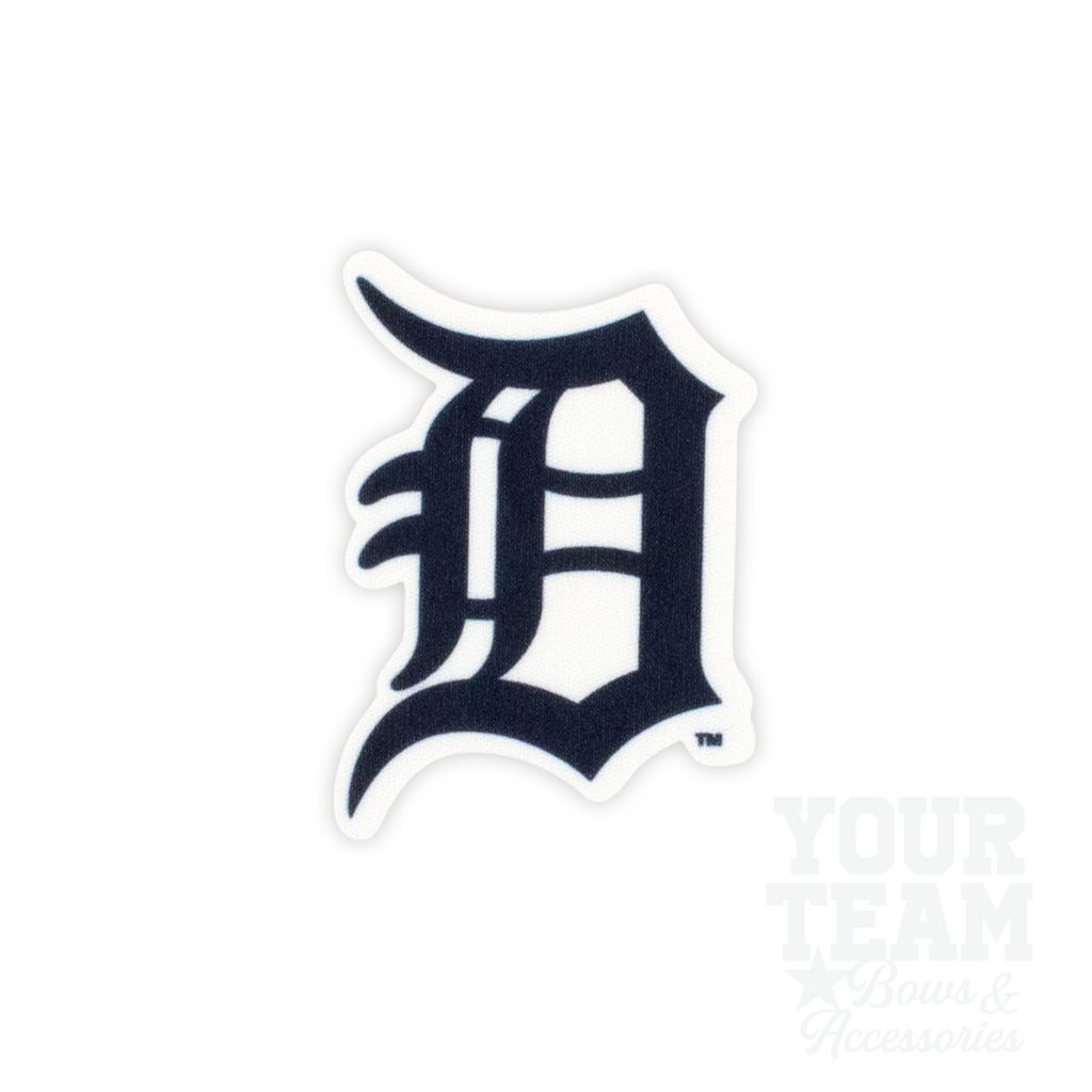 Medium Detroit Tigers Baseball Stitch Print Hair Bow with Badge