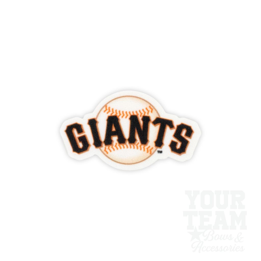 Medium San Francisco Giants Baseball Stitch Print Hair Bow with Badge