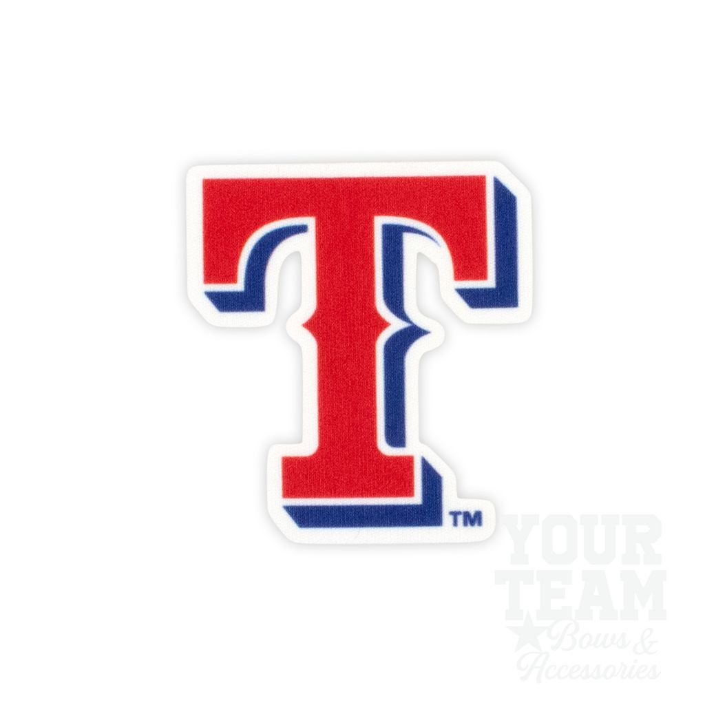 King Texas Rangers Baseball Stitch Print Hair Bow with Badge