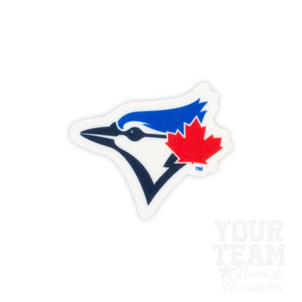 Medium Toronto Blue Jays Baseball Stitch Print Hair Bow with Badge