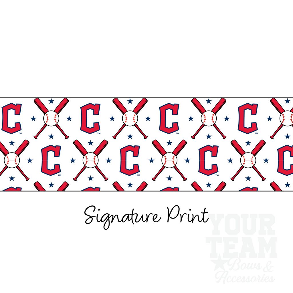 Mini Cleveland Guardians Logo Print Bow Baby Band