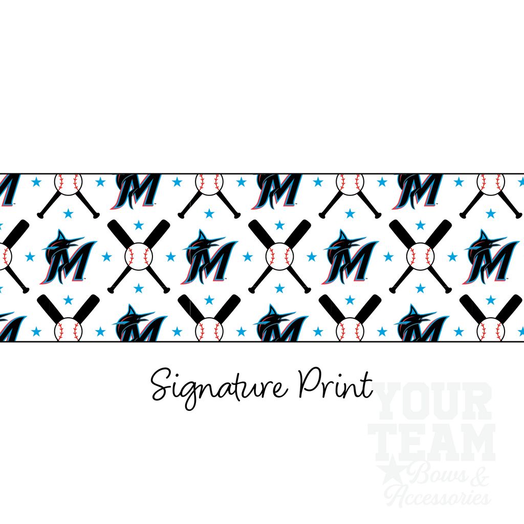 Miami Marlins Logo Print Streamer Pony