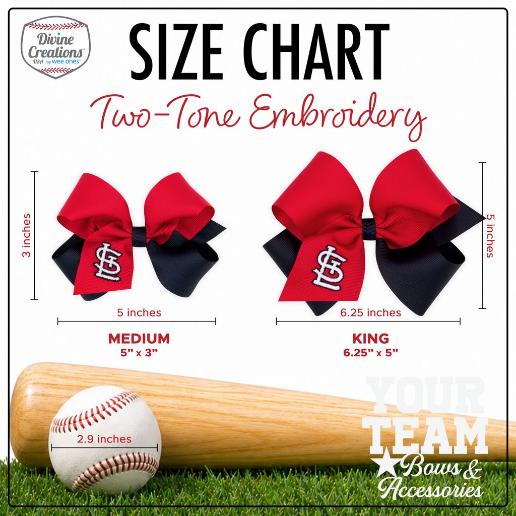 Medium Cincinnati Reds Two-Tone Embroidered Hair Bow