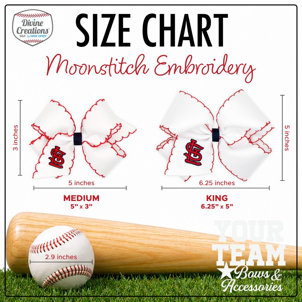 Medium Atlanta Braves Embroidered Moonstitch Hair Bow