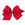 King Holiday Style Pom-Pom Edge Grosgrain Overlay Girls Hair Bow