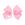 Medium Grosgrain Hair Bow with Moonstitch Edge and Pink Ghost Embroidery