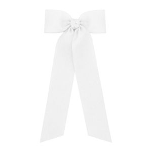 Medium French Satin Hair Bowtie with Knot Wrap and Streamer Tails