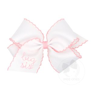 Medium Moonstitch Birthday Girl Hair Bow with Embroidered Motif
