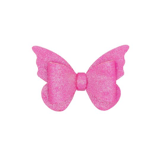 THINK PINK! Large Double Layer Pink Glitter Butterfly Hair Clip - PINK