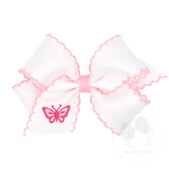 Medium Moonstitch Embroidered Strawberry Bow - BUTTERFLY