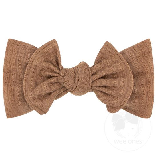 Soft Sweater Baby Band With Matching Bowtie - BROWN