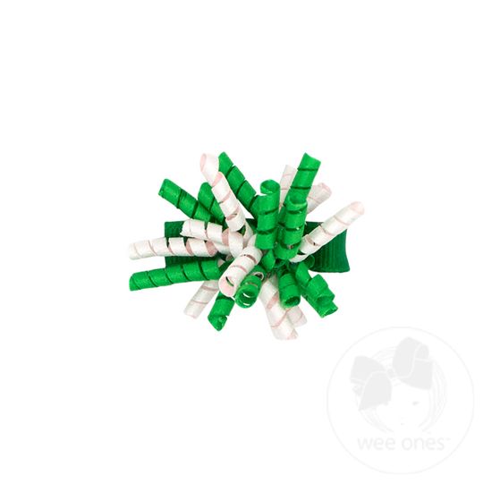 Green and White Wiggle Hair Clip - GRN, WHT