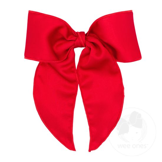 King Satin Bowtie with Twisted Wrap and Whimsy Tails - RED