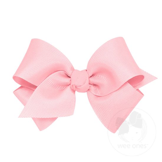 Small Classic Grosgrain Hair Bow (Knot Wrap) - LT PINK