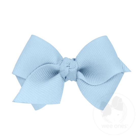 Wee Classic Grosgrain Girls Hair Bow (Knot Wrap) - MILLENNIUM BLUE