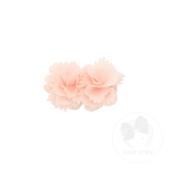 Small Double Chiffon Flower Hair Clip - SIDESHOW ROSE