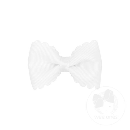 Tiny Grosgrain Bowtie with Scalloped Edge - Default Title