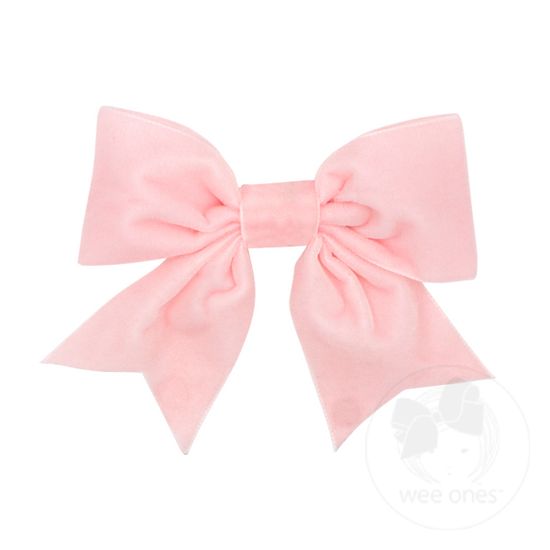 Small King Plush Velvet Bowtie With Tails - LT PINK